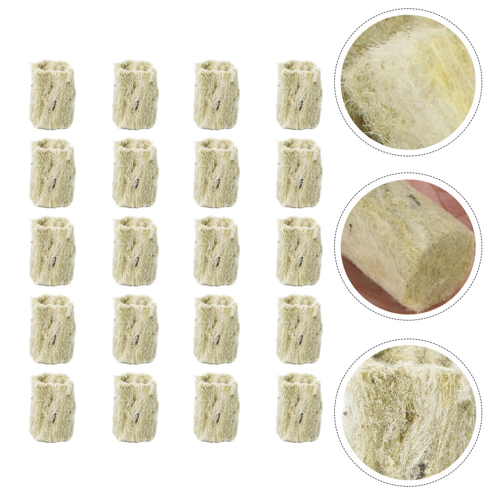 Hydroponic Kit - 40 ชิ้น คิวบ์ขนแกะสำหรับปลูกพืชไร้ดิน ปลั๊กสำหรับย้ายกล้า อุปกรณ์ทำสวน ชุดไฮโดรโปนิกส์