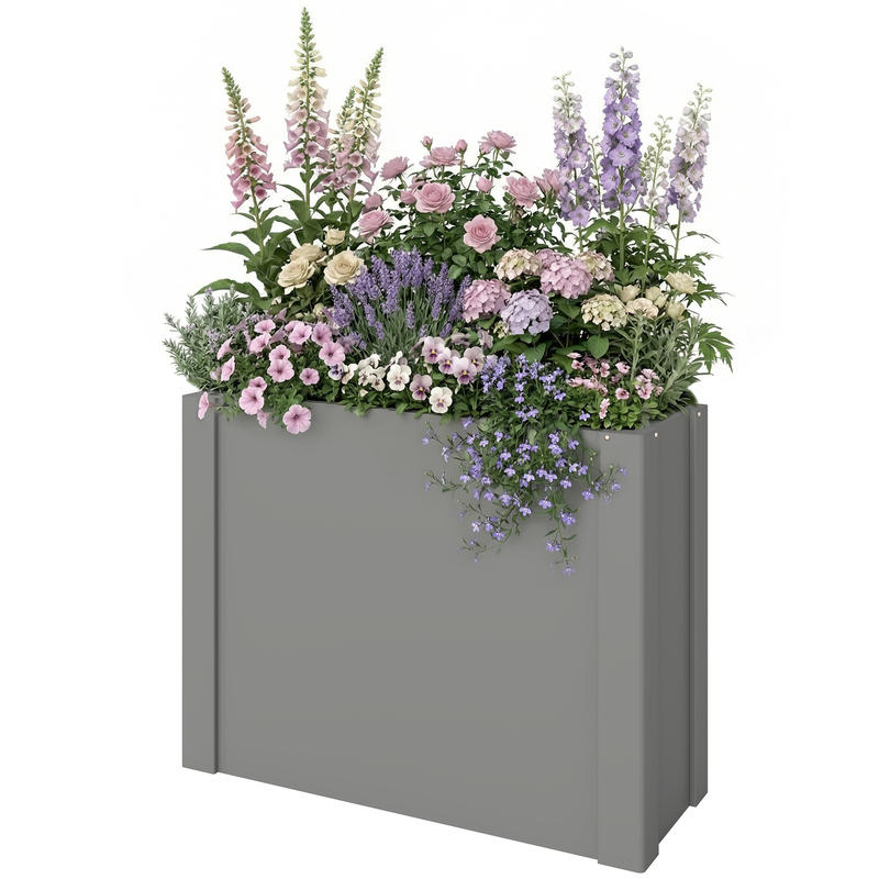Raised Garden Bed - แปลงปลูกผักยกพื้น Outsunny แบบชุบสังกะสี พร้อมถุงมือสำหรับทำสวน ปลูกผัก ดอกไม้