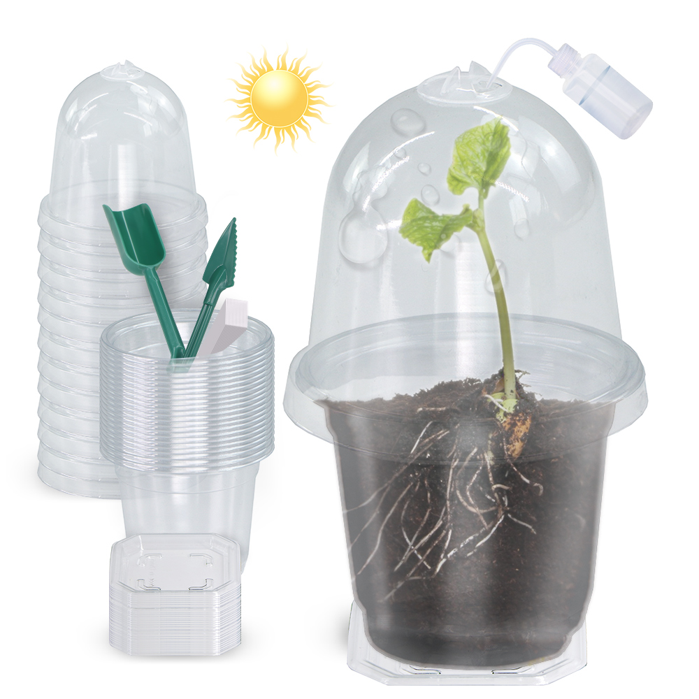 Seed Starter Tray - 160x90CM Visible Clear Plants ถ้วยงอกพลาสติกใสเนอสเซอรี่กล่องปลูกในร่มสวนเรือนกระจกเมล็ดพันธุ์ถาดเริ่มต้นชุดภาชนะบัวรดน้ำฉลากเครื่องมือทำสวน