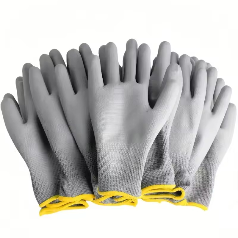 Garden Gloves - 20PCS ถุงมือทำงานเพื่อความปลอดภัย PU ปาล์มเคลือบกันลื่นถุงมือในครัวเรือนสีเทาพืชสวนทำสวนทำงานซ่อมถุงมือป้องกัน
