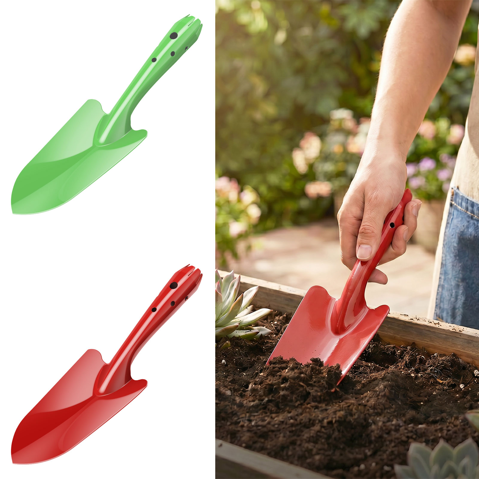 Trowel Garden Tools - จอบสวนโลหะกันสนิม จอบมือขนาดเล็ก อุปกรณ์ทำสวนสำหรับปลูก ขุด ดูแลต้นไม้ จอบสวน