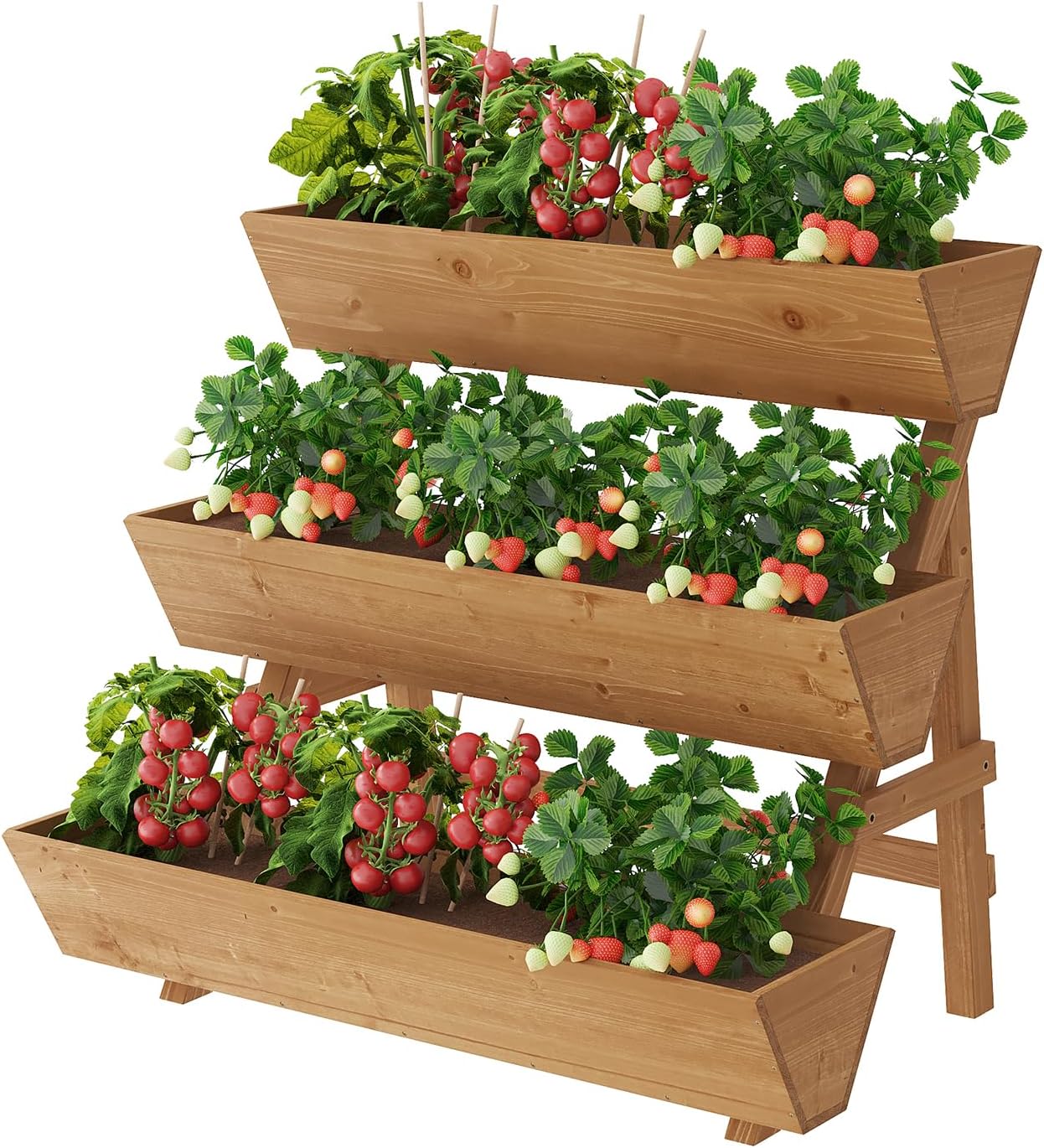 Raised Garden Bed - สวนในลานบ้านและระเบียง, ไม้, สีน้ำตาล - กระถางปลูกผักแนวตั้ง 3