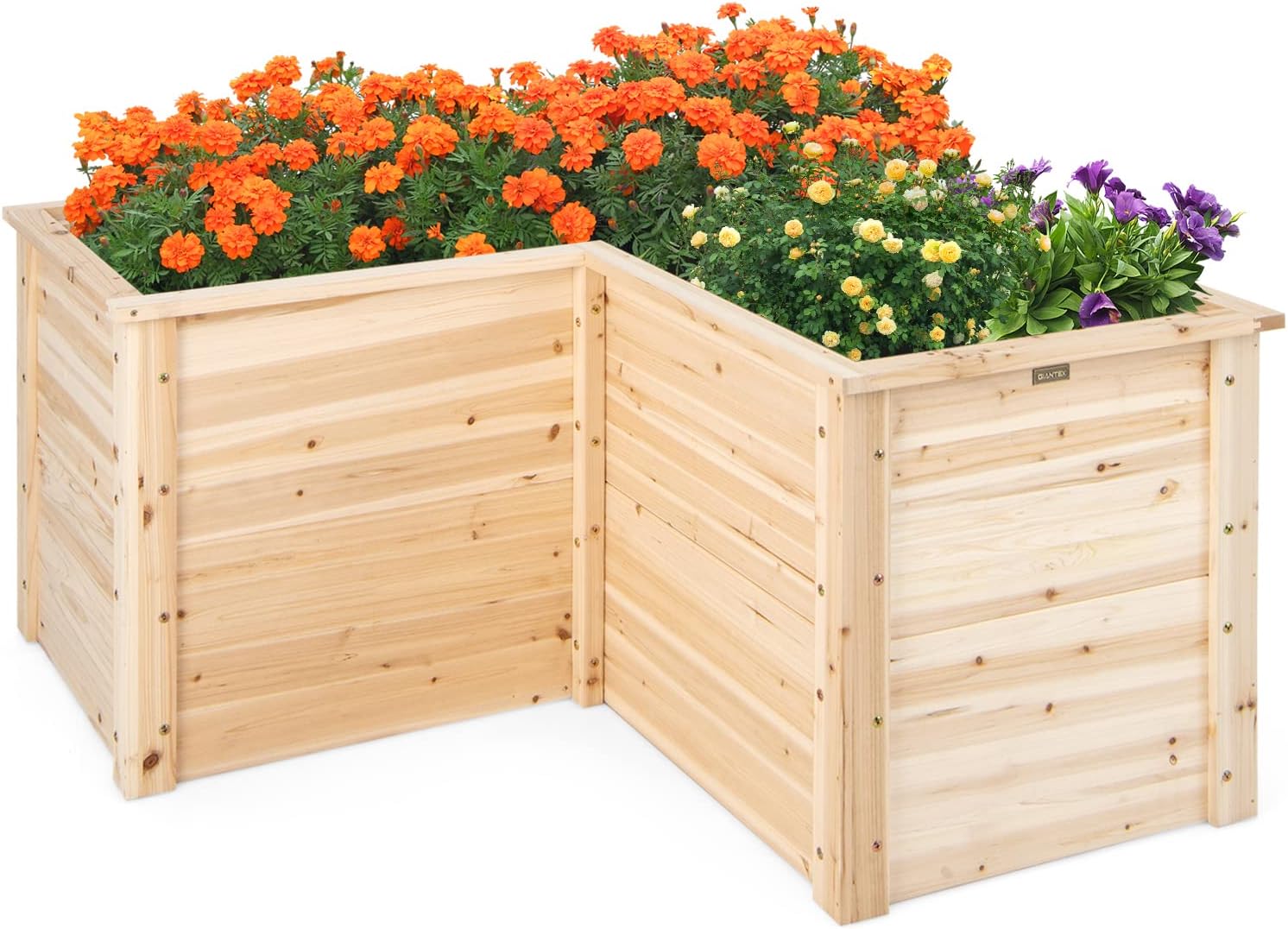 Raised Garden Bed - แปลงปลูกผักยกพื้นไม้เนื้อแข็งสำหรับลานบ้านและสวนหลังบ้าน ขนาด 47.5 นิ้ว