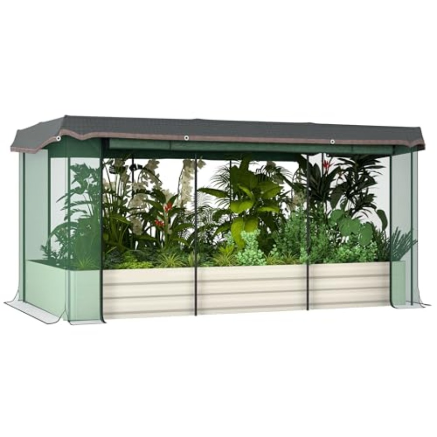 Raised Garden Bed - แปลงปลูกผักยกพื้นชุบสังกะสี ขนาด 7.3 x 3.4 x