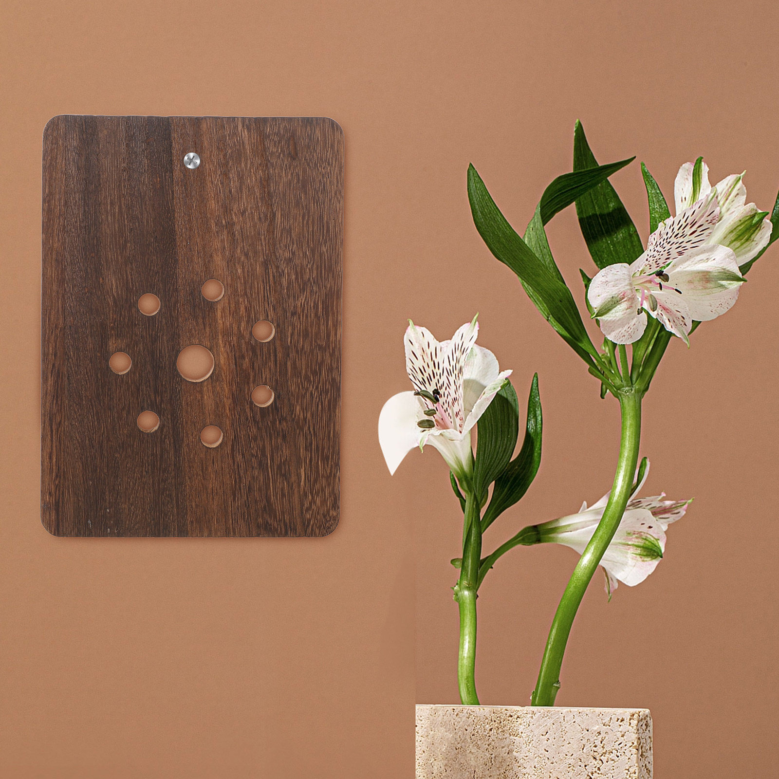 Vertical Planter - แผ่นไม้สำหรับติดตั้งเฟิร์นเขาสิงโต รูปทรงแผ่นกันชน เจาะรูไว้แล้ว สำหรับกระถางต้นไม้แนวตั้ง ตกแต่งสไตล์ชนบท ใช้ได้ทั้งภายในและภายนอกอาคาร