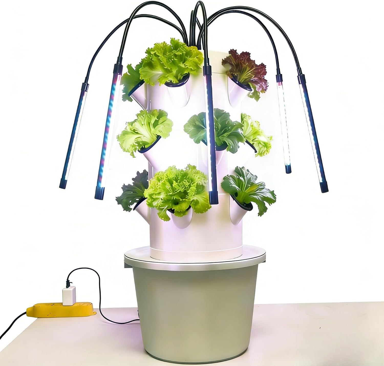 Indoor Herb Garden - ระบบปลูกผักไฮโดรโพนิกส์แนวตั้ง 3 ชั้น 15 หลุม ชุดปลูกผักในร่มพร้อมไฟ
