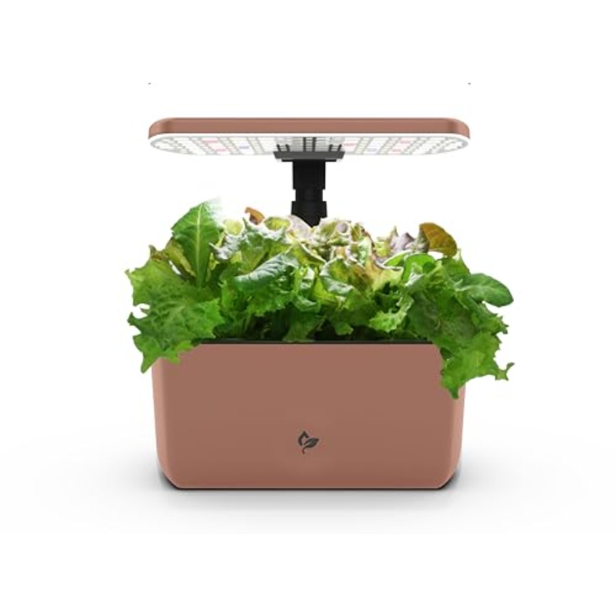 Indoor Herb Garden - สวนไฮโดรโปนิกส์ในร่มสำหรับปลูกสมุนไพรและผักตลอดทั้งปี; AeroGarden Harvest Lite สีมอคค่า พร้อมระบบปลูกแบบไร้ดิน