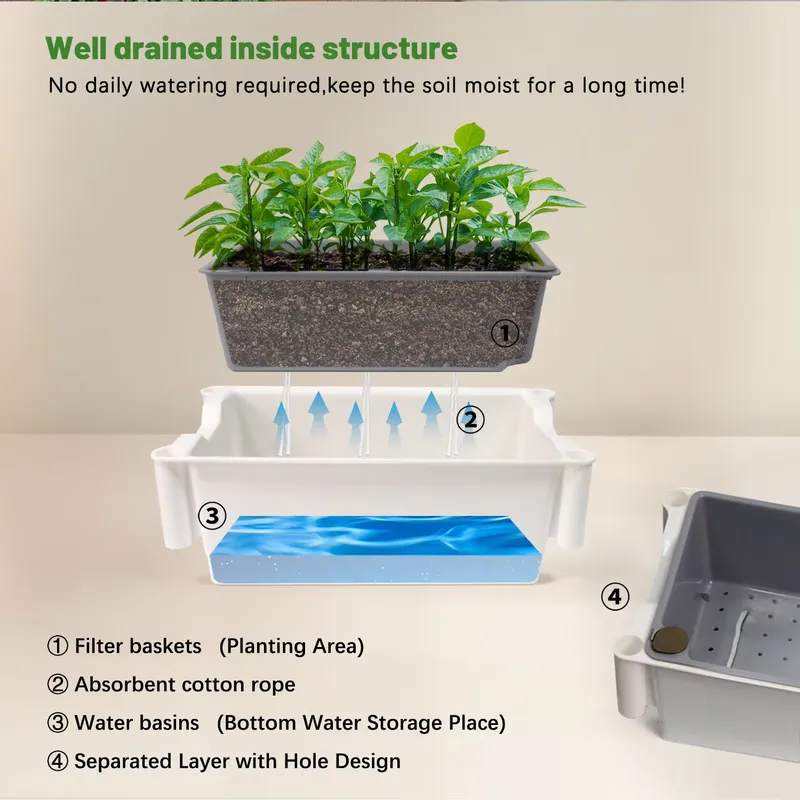 กล่องปลูกต้นไม้แบบเคลื่อนย้ายไ - Self Watering Planter บทวิจารณ์และราคา