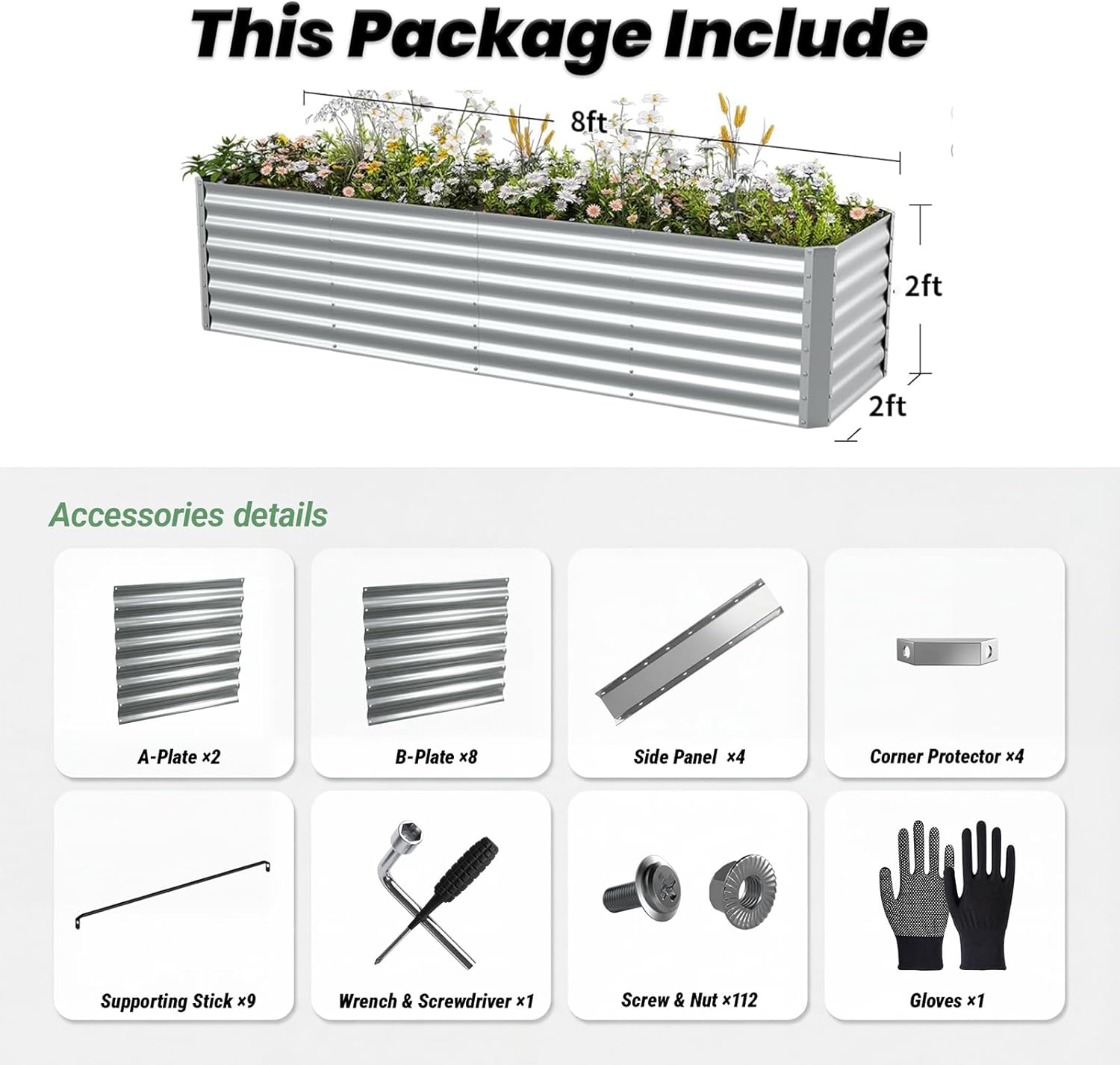 แปลงปลูกผักยกพื้นแบบชุบสังกะสี - Raised Garden Bed บทวิจารณ์และราคา