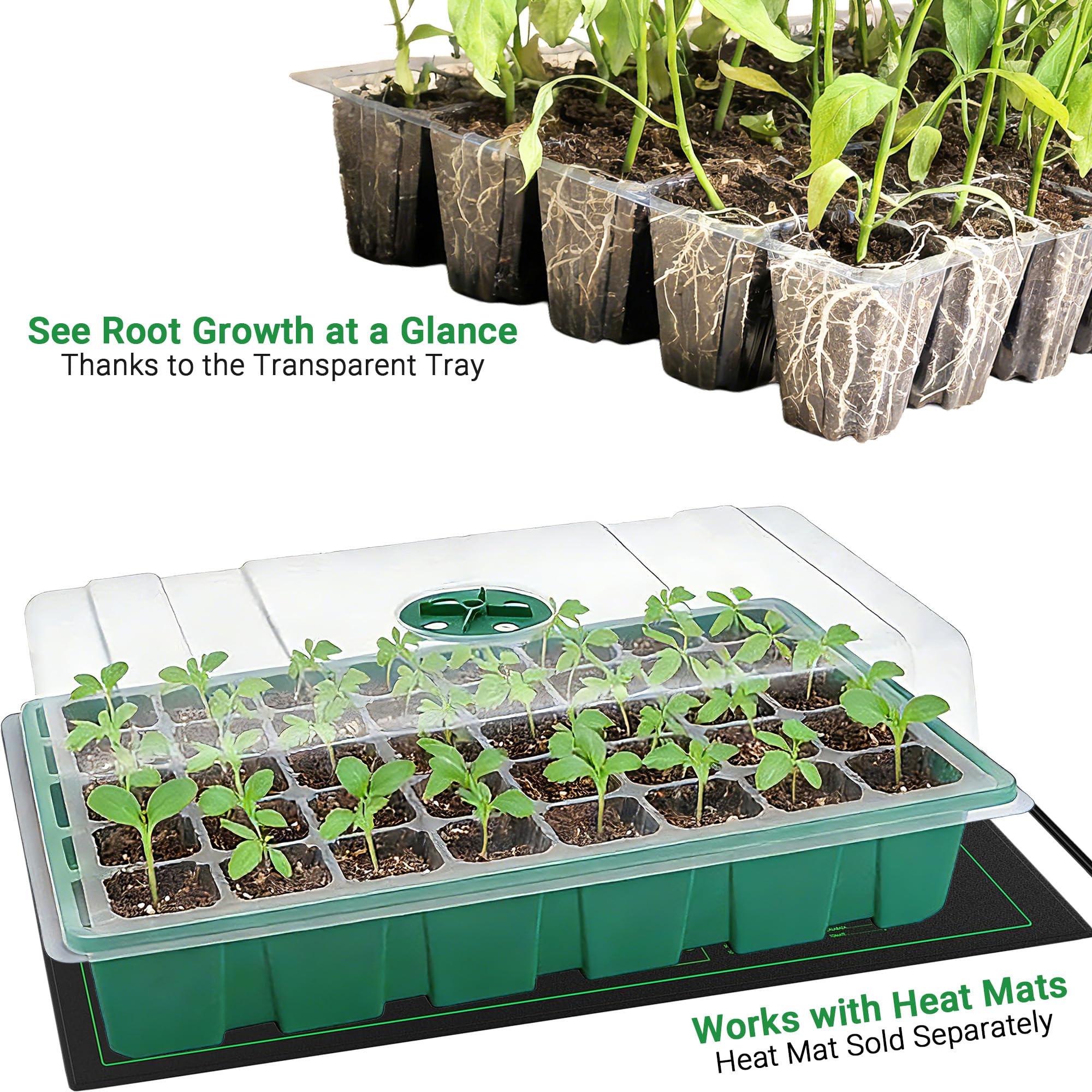 พร้อมเรือนกระจกแบบฝาใสและถาดเพ - Seed Starter Tray บทวิจารณ์และราคา