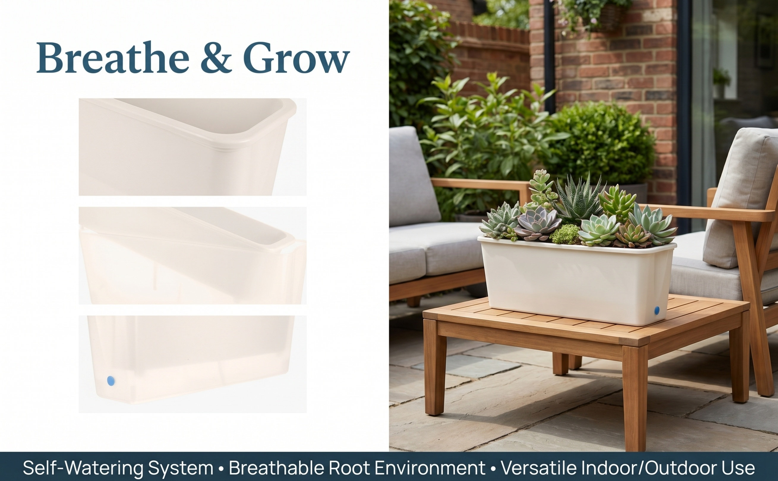 กระถางปลูกทรงสี่เหลี่ยมผืนผ้า  - Indoor Herb Garden บทวิจารณ์และราคา