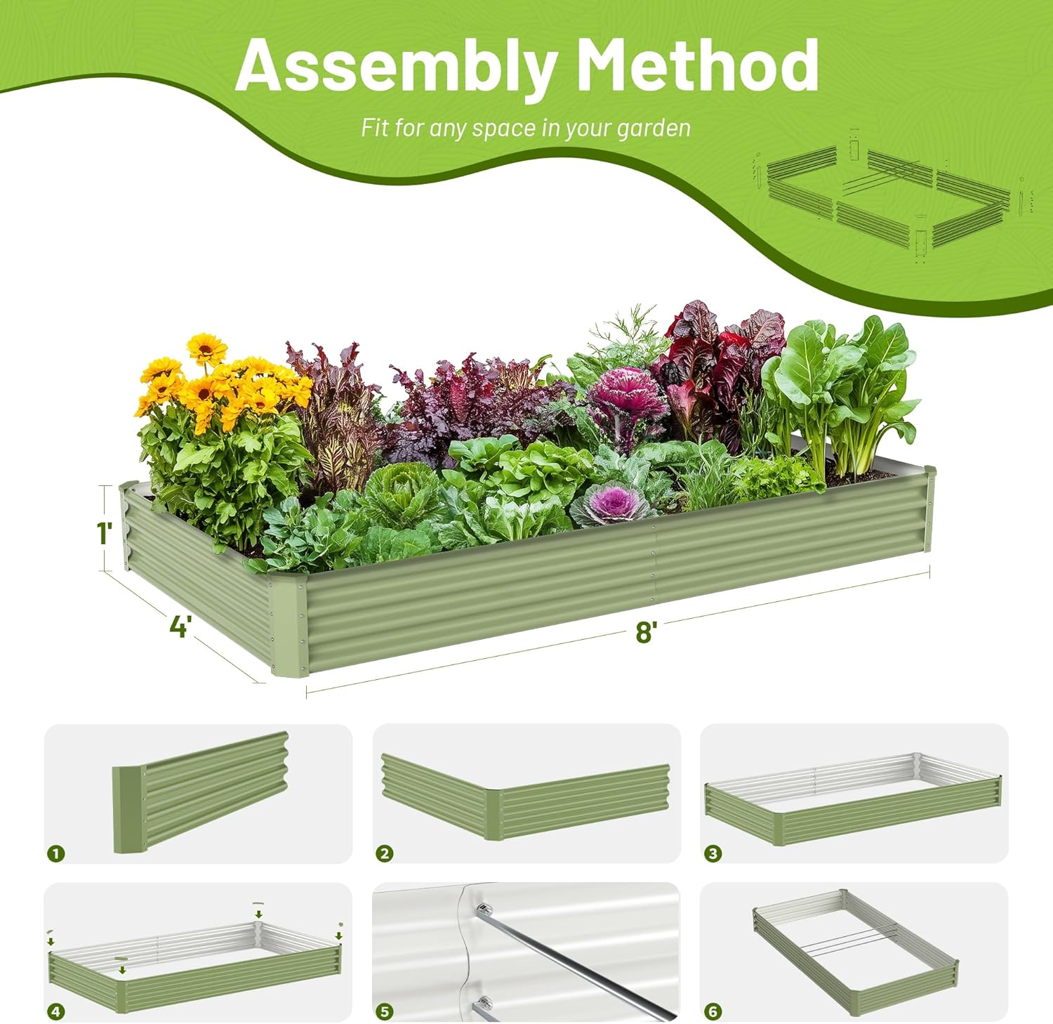 แปลงปลูกผักกลางแจ้งแบบยกพื้น ท - Raised Garden Bed บทวิจารณ์และราคา