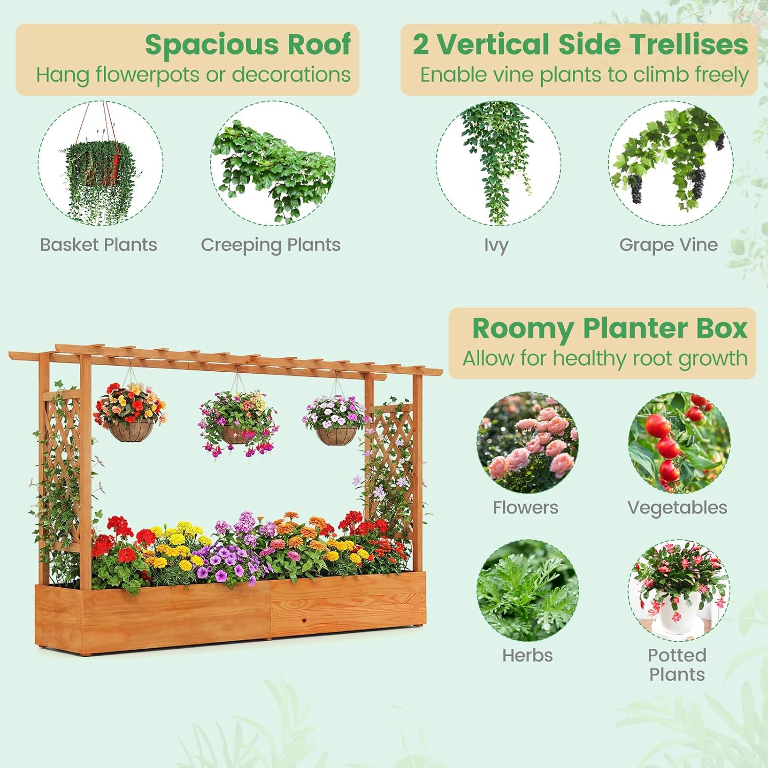 แปลงปลูกผักยกพื้นสำหรับนอกบ้าน - Raised Garden Bed บทวิจารณ์และราคา